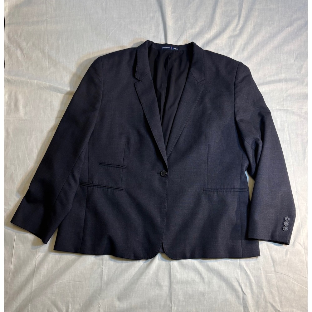 Stan Herman JetBlue Navy Blue Blazer Jacket Womens Size 22R 55 Polyester 44 Wool